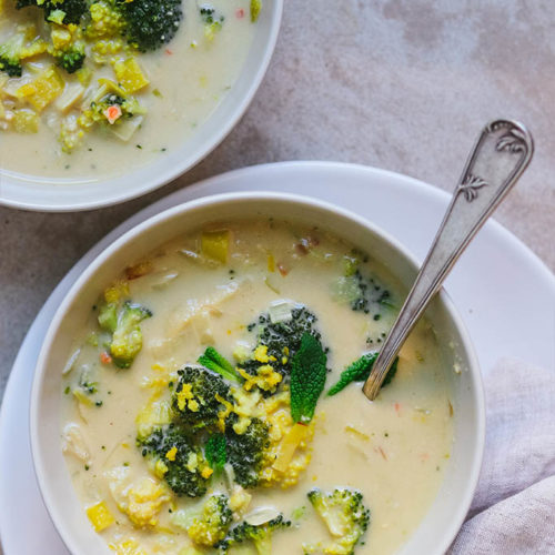 Como hacer una cremosa sopa de brócoli vegana con sabor a queso